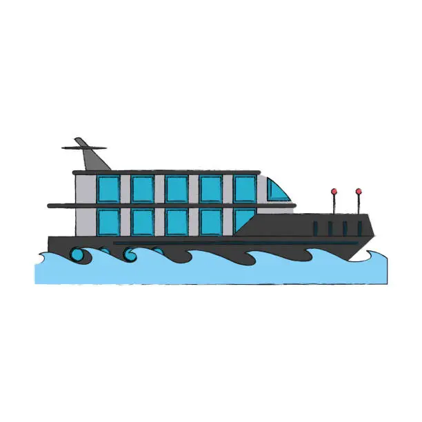 Vector illustration of Luxury yacht isolated