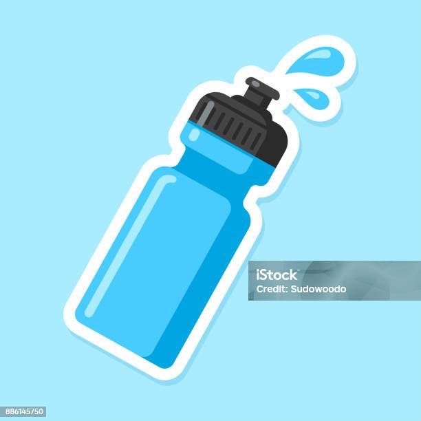 Optimistisch verkeer Promoten Sports Water Bottle Stock Illustration - Download Image Now - Water Bottle,  Drinking, Water - iStock