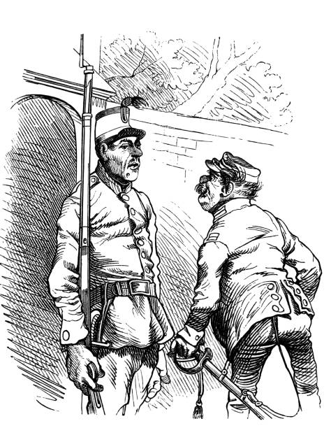 istock Senior officer checks the guards for drinking alcohol 886152516