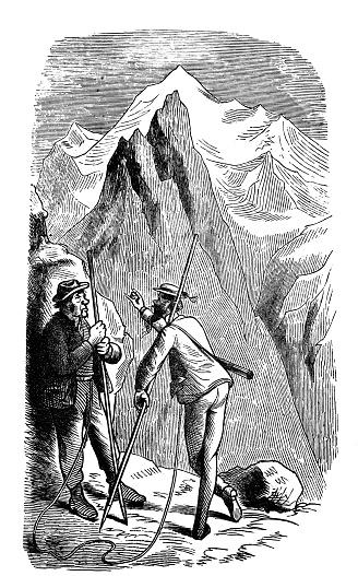 Two mountaineers talk to each other