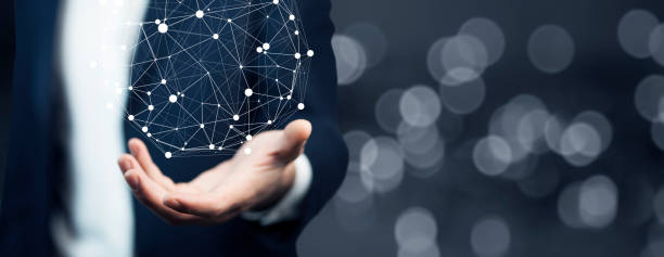 istock businessman touching virtual screen with cyber icon 886163232