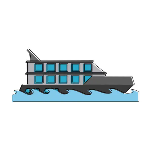 Vector illustration of Luxury cruise ship