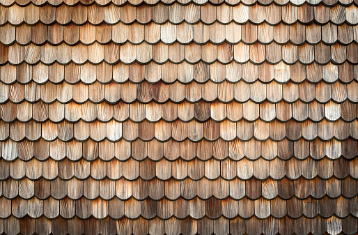 Old wooden roof tiles background