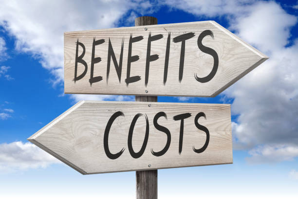 istock Costs, benefits - wooden signpost 886180080