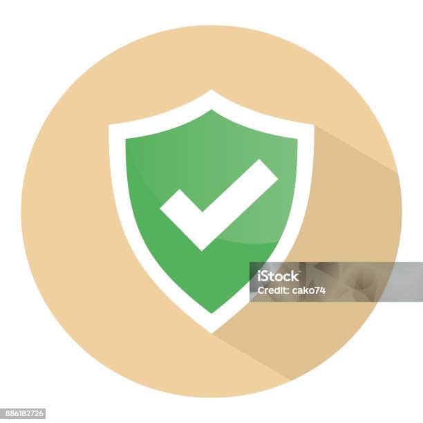 Check Mark Shield Vector Icon Stock Illustration - Download Image Now - Shielding, Shield, Icon Symbol