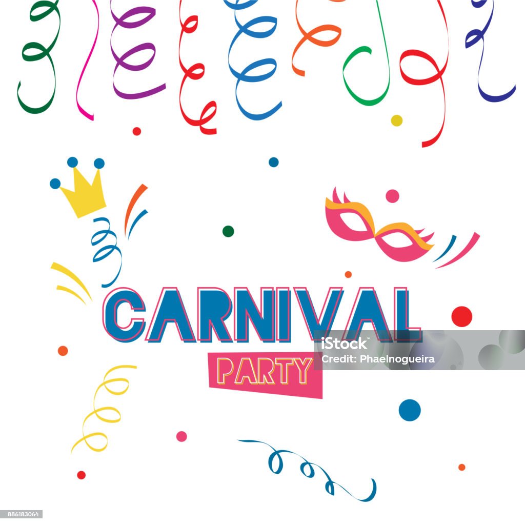 Colorful carnival party poster template Streamer stock vector