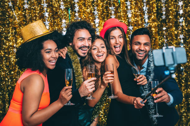 istock Selfie at a New Year's Party 886183206