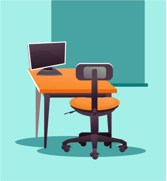80+ Work Desk Top Angle Stock Illustrations, Royalty-Free Vector ...