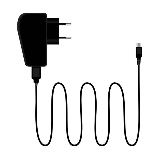 ilustrações, clipart, desenhos animados e ícones de carregador para celular - plug adapter charging mobile phone battery charger