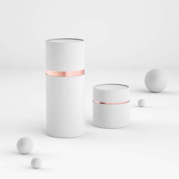 istock Mockup of closed paper can tubes 886198940