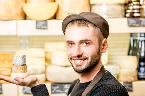 istock Cheese seller portrait 886205774
