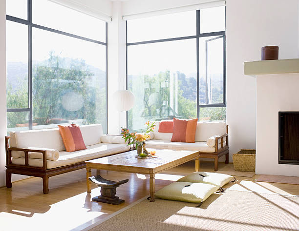 Interior of modern living room  house sunlight