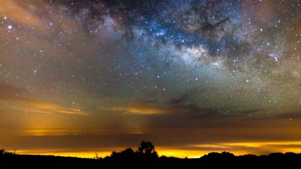 istock Star trail and milkyway in Atacama desert, Chile 886214814