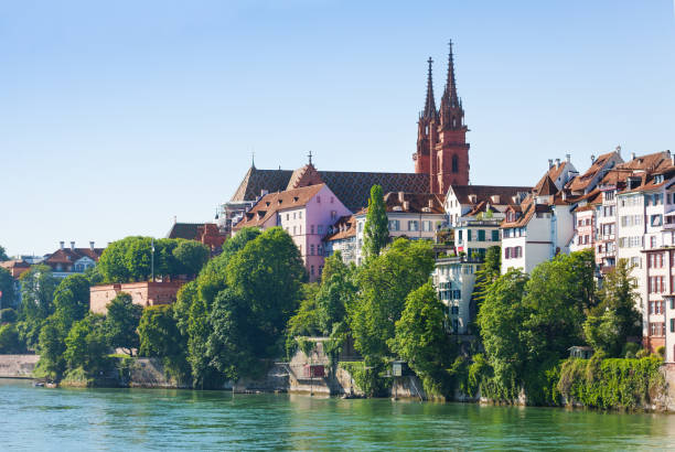 istock Rhine waterfront with Basel Minster, Switzerland 886214846