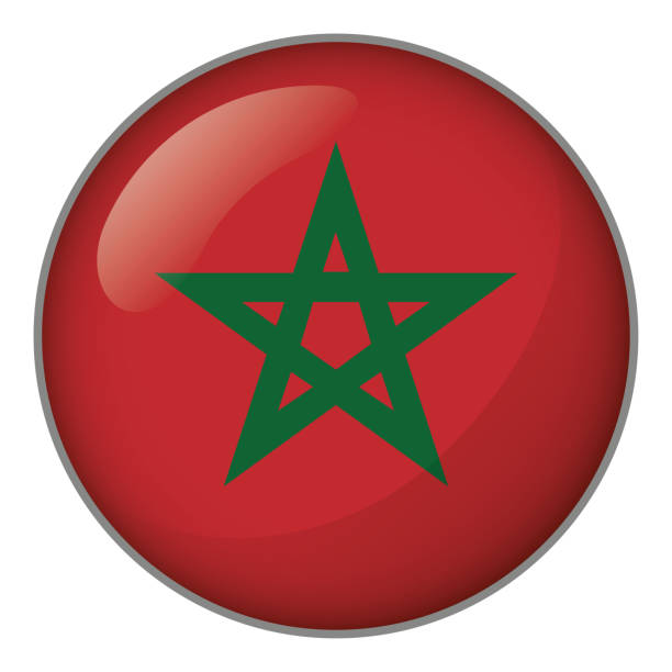 stockillustraties, clipart, cartoons en iconen met pictogram voor knop vlag van marokko. ideaal voor catalogi van institutionele materialen en geografie - morocco brazil