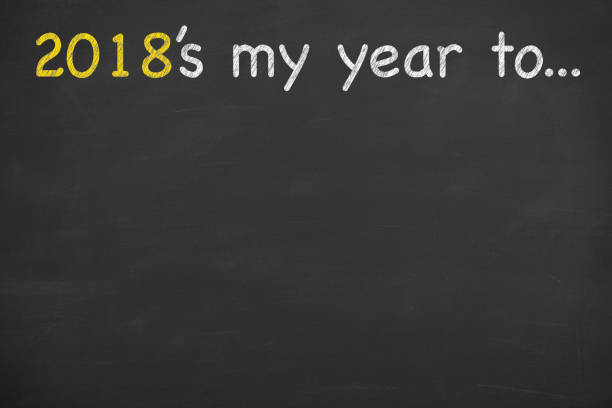 istock 2018's my year to... on chalkboard 886237674