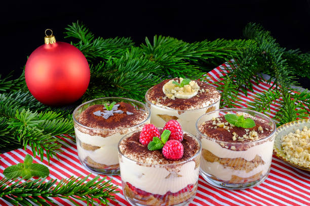 istock Various arts of tiramisu as a dessert for Christmas dinner. 886296948