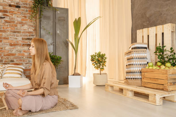istock Woman in zen area 886308724