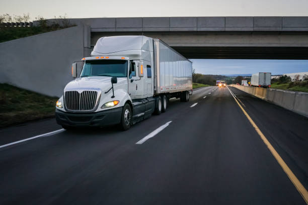 istock 18 wheeler truck on the road 886319302