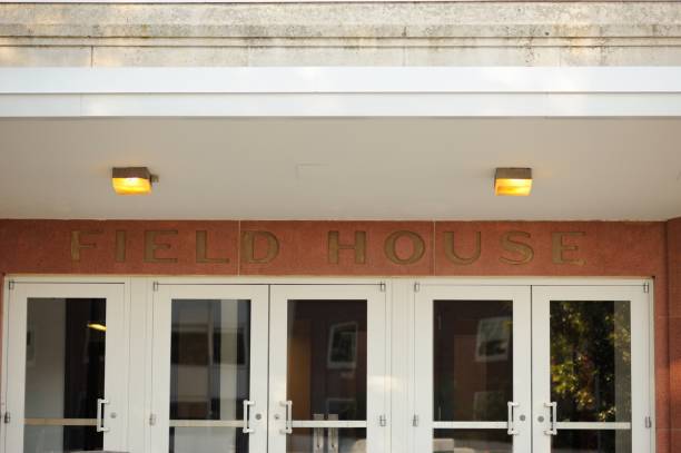 istock Field house sign over building entrance 886328724