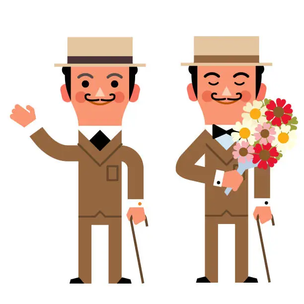 Vector illustration of Romantic man