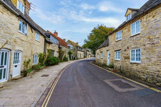 istock Residential street with traditional architecture 886369608