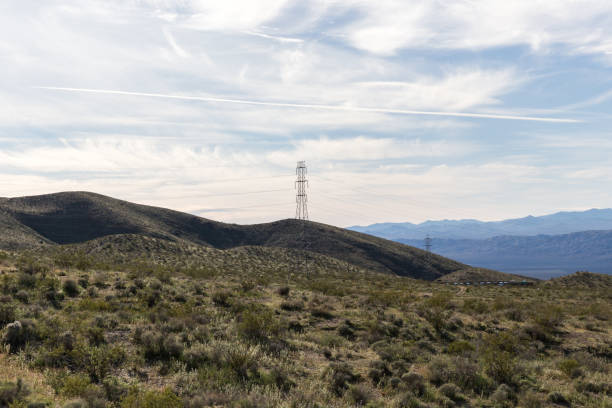 istock Power Lines in Desert Landscape 886379210