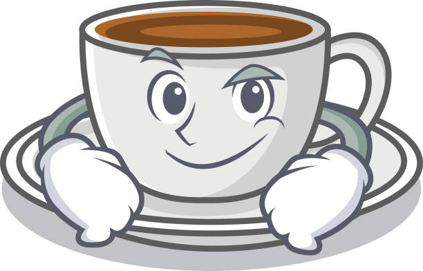 Smirking coffee character cartoon style Smirking coffee character cartoon style vector illustration pimp stock illustrations