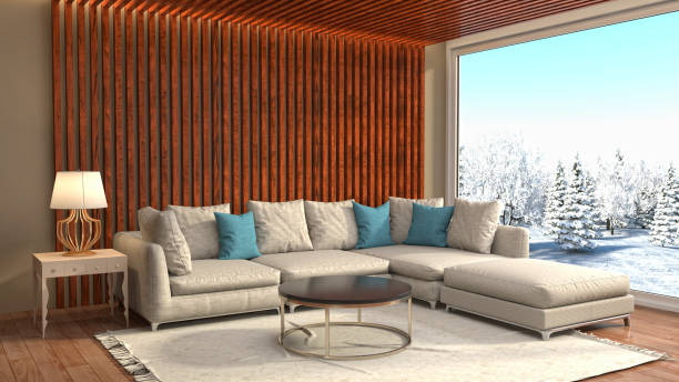 istock Interior living room. 3d illustration 886405796