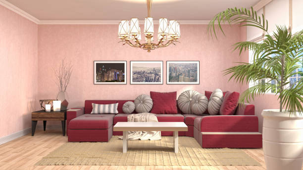 istock Interior living room. 3d illustration 886417288