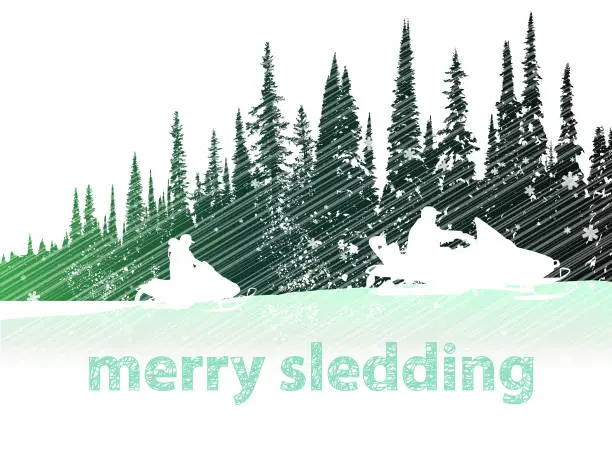 Vector illustration of Holiday Modern Sleds
