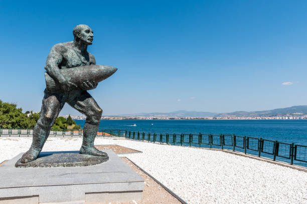 Statue of famous Turkish Corporal, Seyit Cabuk stock photo