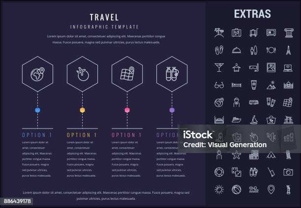 Modèle De Linfographie Les Éléments Et Les Icônes De Voyage Vecteurs libres de droits et plus d'images vectorielles de Graphisme d'information