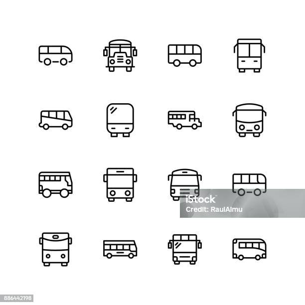 Bus Flat Icon Stock Illustration - Download Image Now - Bus, Icon Symbol, City