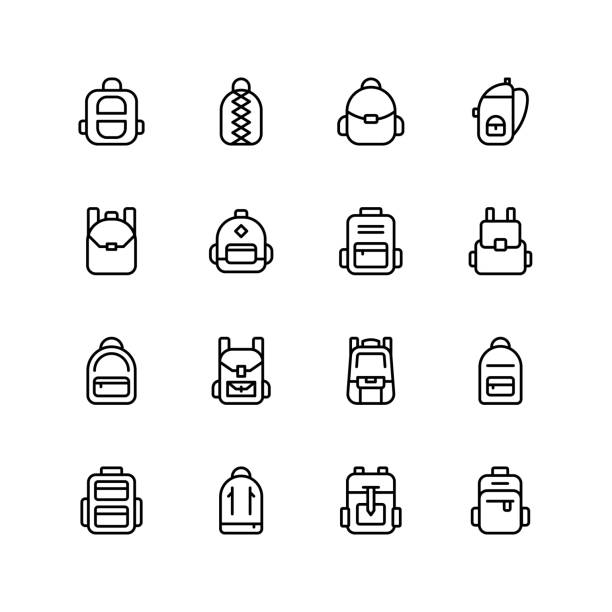 ilustrações de stock, clip art, desenhos animados e ícones de backpack icon - mochila