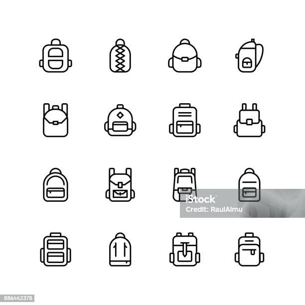 Backpack Icon Stock Illustration - Download Image Now - Backpack, Icon Symbol, Satchel - Bag