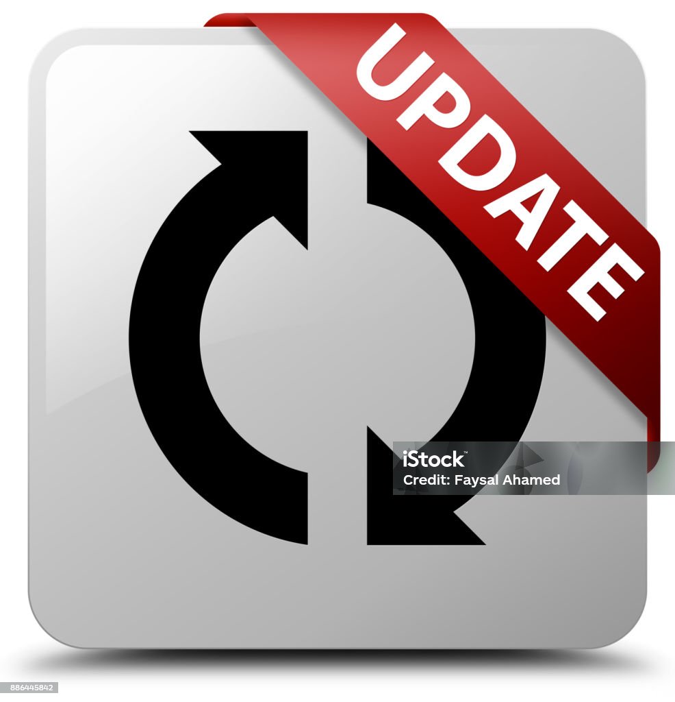 Red Update Button Update White Square Button Red Ribbon In Corner Stock Illustration ...
