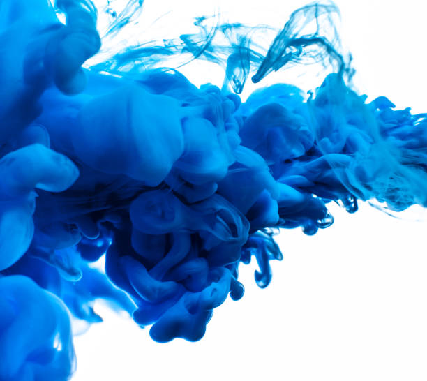 istock Acrylic colors and ink in water. Abstract frame background. Isolated on white 886455374