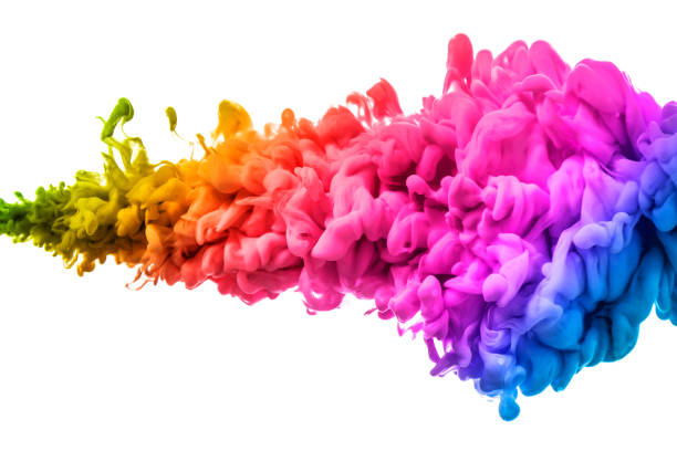 istock Acrylic colors and ink in water. Abstract frame background. Isolated on white 886455642