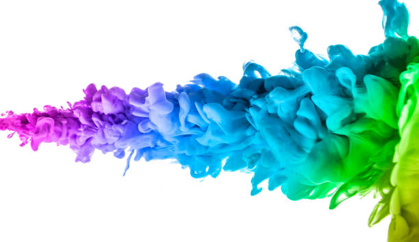 istock Acrylic colors and ink in water. Abstract frame background. Isolated on white 886455682