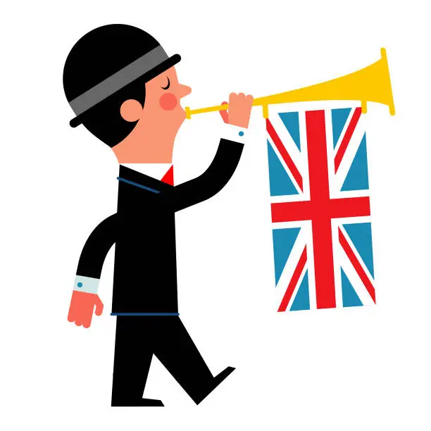 Vector illustration of Hooray for the UK