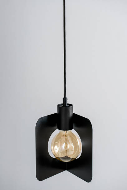 istock Hanging metal black edison lamp 886465616