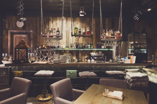 istock Interior of cozy restaurant, loft style 886479218