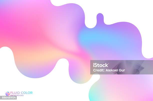 Abstract Wavy Background Iridescent Background Stock Illustration - Download Image Now - Liquid, Wave Pattern, Abstract