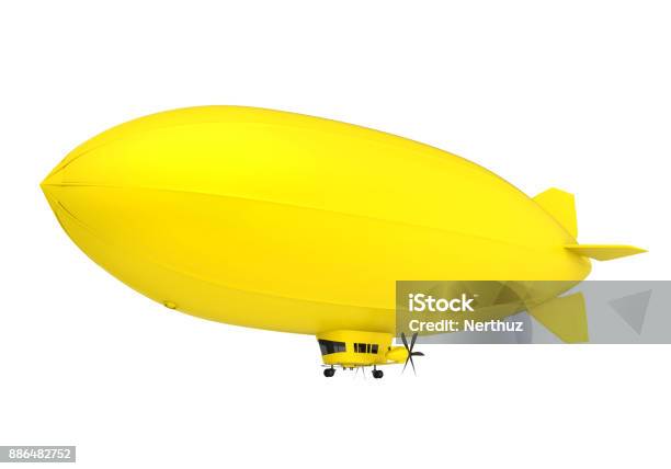 Blimp Airship Isolated Stock Photo - Download Image Now - Blimp, Cut Out, Helium