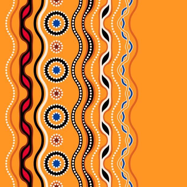 民族のシームレスなパターン。オーストラリアの伝統的な幾何学的な飾り - 服の丈点のイラスト素材／クリップアート素材／マンガ素材／アイコン素材