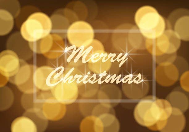 istock Golden blur Christmas lights background with Merry Christmas text design. Vector illustration 886490632
