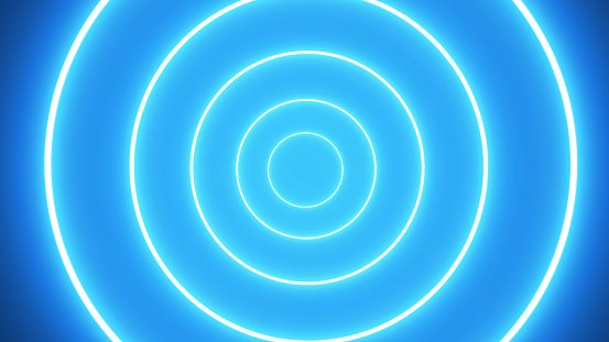 Abstract glow ring. Digital background. 3d render