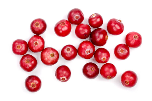 istock Cranberry isolated on white background closeup top view 886500192