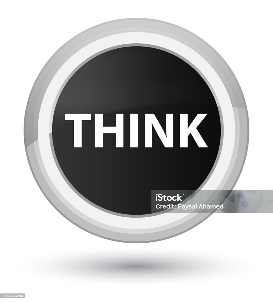 Think Prime Think Prime Black Round Button Stock Illustration - Download Image Now ...